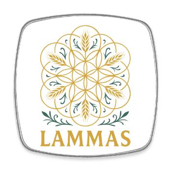 Lammas - Flower of Life from Grain - Square fridge magnet - white - Front