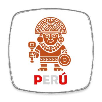 Lord of Sipan - Peru - Peruvian Culture - Square fridge magnet - white - Front