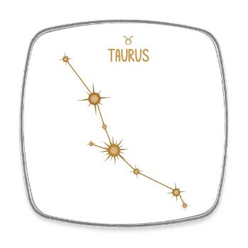 Taurus Zodiac Sign Star Constellation Golden Tones - Square fridge magnet - white - Front