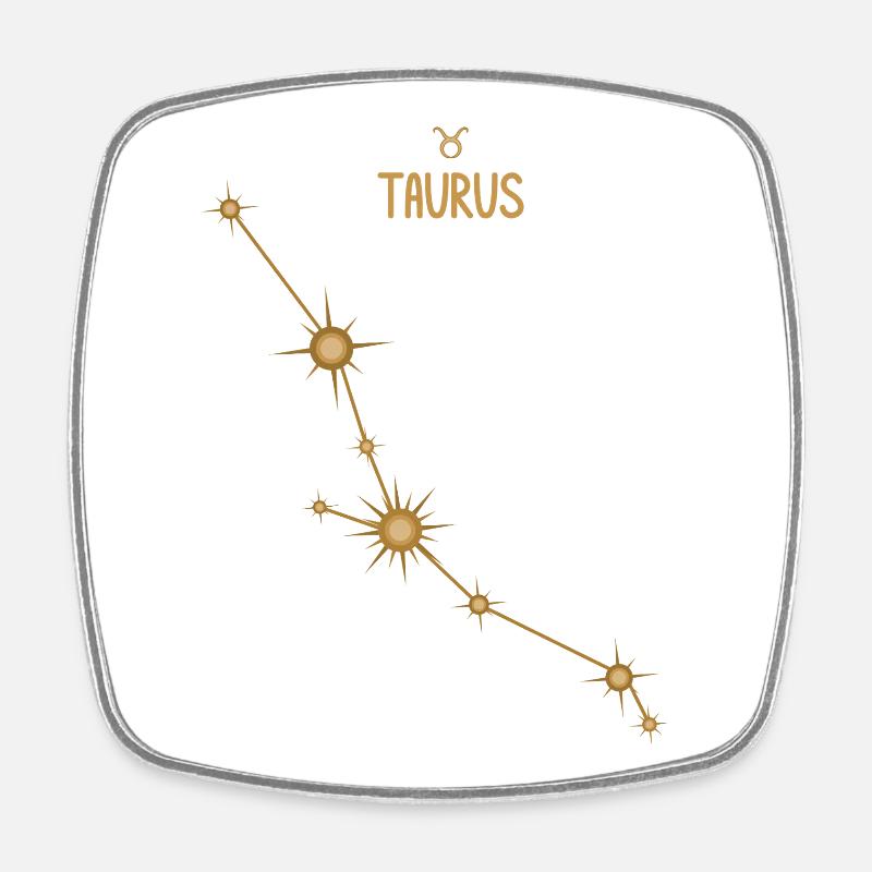 Taurus Zodiac Sign Star Constellation Golden Tones - Square fridge magnet - white