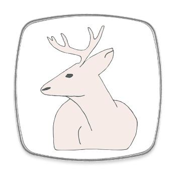 Minimalist Reindeer Illustration - Square fridge magnet - white - Front