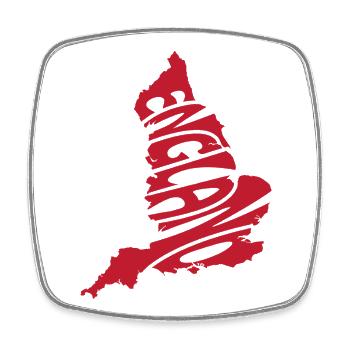 Carte rouge de l’Angleterre - Magnet carré - blanc - Devant