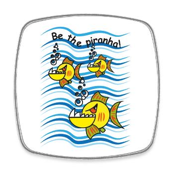 Be the Piranha - Viereckiger Kühlschrankmagnet - Weiß - Vorne