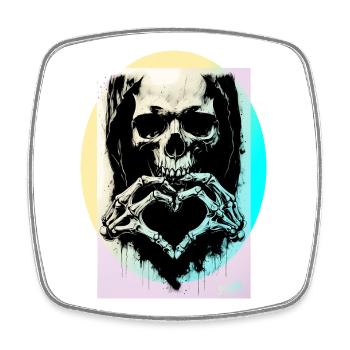 The Heart of Death ☠ - Square fridge magnet - white - Front