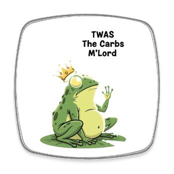 Regal Frog Carbohydrate King Design - Square fridge magnet - white - Front