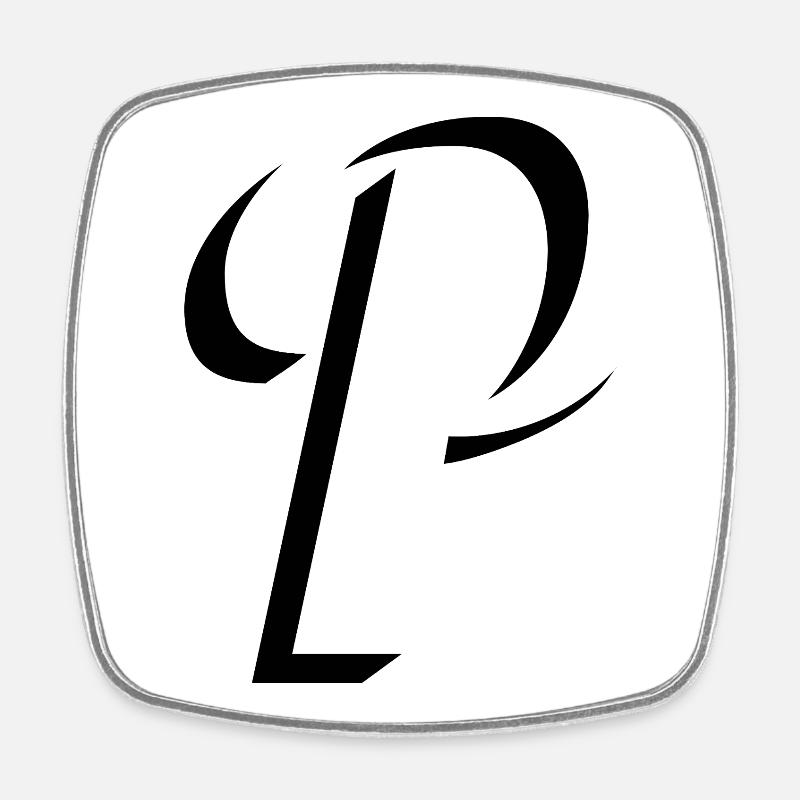 Letter P, Name, der Buchstabe P  - Viereckiger Kühlschrankmagnet - Weiß