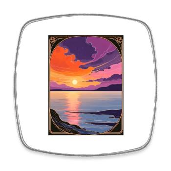 Bewitching Coastal Sunset - Square fridge magnet - white - Front
