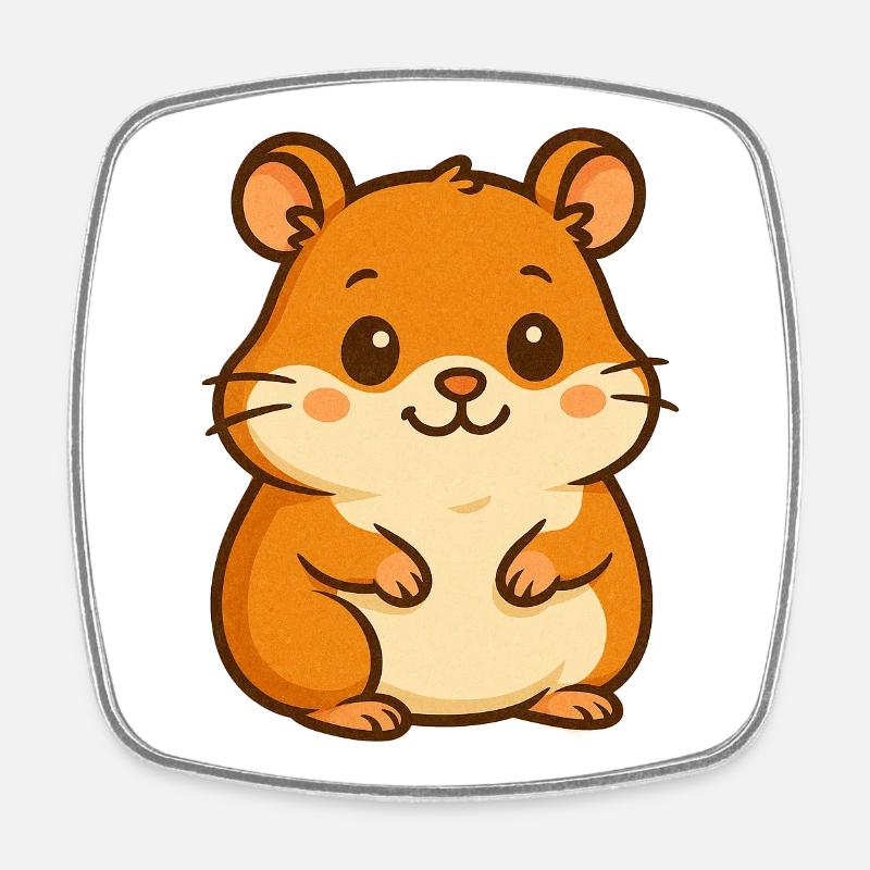 Hamster - Viereckiger Kühlschrankmagnet - Weiß