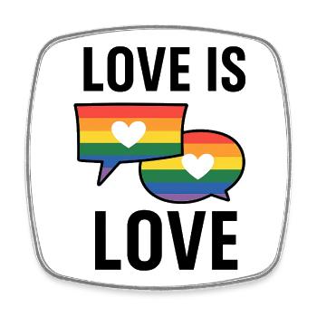 Regenbogen Liebe Sprechblasen - Viereckiger Kühlschrankmagnet - Weiß - Vorne