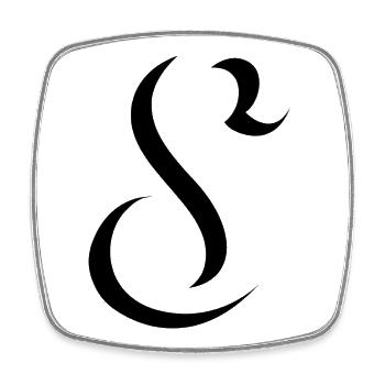 Letter S, name, the letter S - Square fridge magnet - white - Front