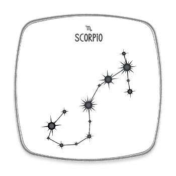 Signe du zodiaque Scorpion Constellation d’étoiles Noir Gris - Magnet carré - blanc - Devant