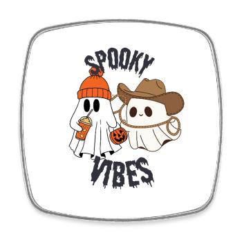 Spooky vibes halloween ghosts - Square fridge magnet - white - Front