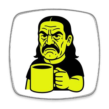 Homme de café en colère - Magnet carré - blanc - Devant