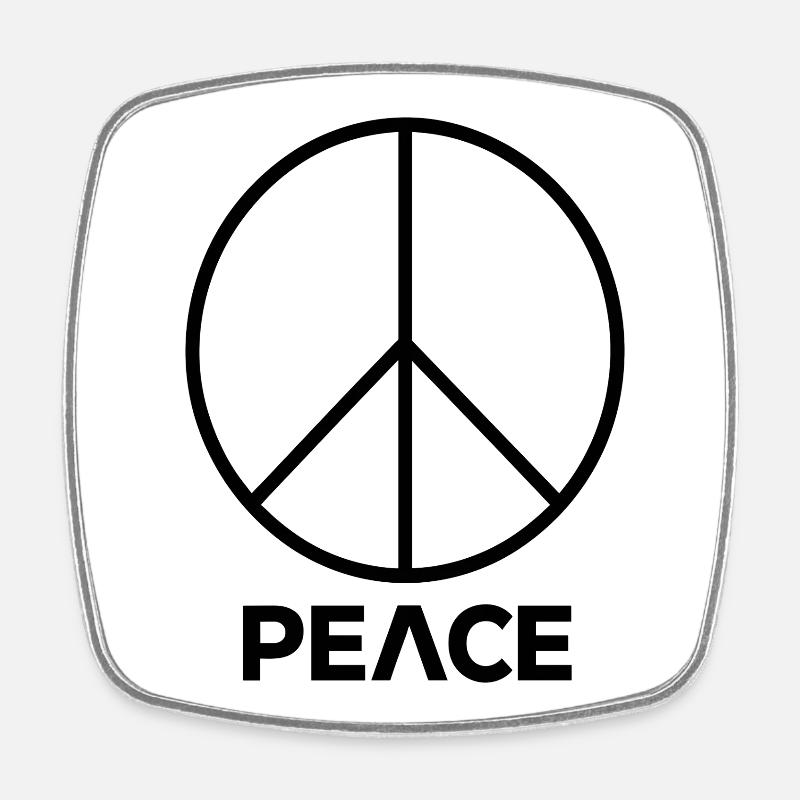 Peace Symbol Peace Emblem Design - Square fridge magnet - white