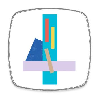 Abstraktes geometrisches Gesicht auf T-Shirt - Viereckiger Kühlschrankmagnet - Weiß - Vorne