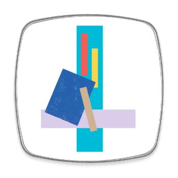 The Abstract Face on T-Shirt - Square fridge magnet - white - Front