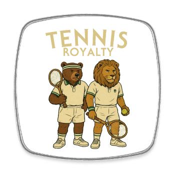 Tennis kings with lion motifs - Square fridge magnet - white - Front