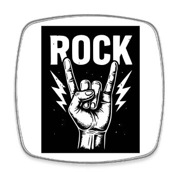 Rock on - Square fridge magnet - white - Front