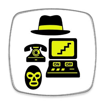 Strange Icons - Viereckiger Kühlschrankmagnet - Weiß - Vorne