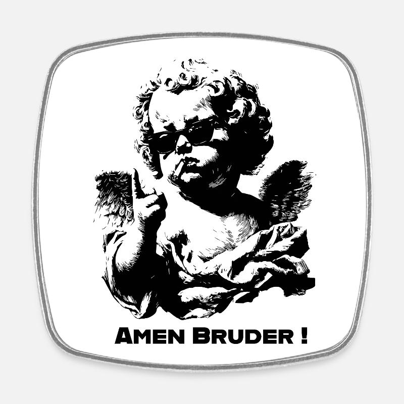 Kid - Angel - Square fridge magnet - white