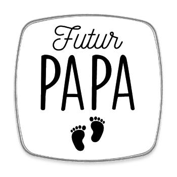 Werdender Vater, Geburt, Geschenkidee, Baby, Kind - Viereckiger Kühlschrankmagnet - Weiß - Vorne