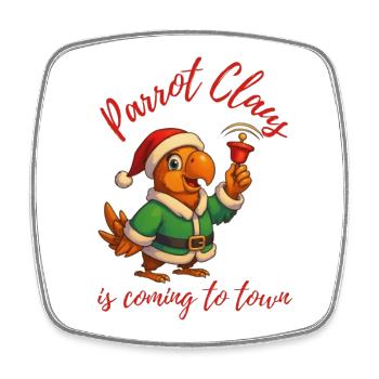 Papagei Claus - Viereckiger Kühlschrankmagnet - Weiß - Vorne