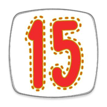 15. 15 YEARS. 15th ANNIVERSARY. 15 YEAR ANNIVERSARY. - Square fridge magnet - white - Front