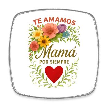 Nous aimons maman pour toujours - Cadeau maman - Magnet carré - blanc - Devant