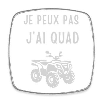 Ich kann kein Quad haben - Viereckiger Kühlschrankmagnet - Weiß - Vorne