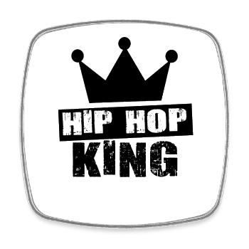 Hip Hop king T shirt - Square fridge magnet - white - Front