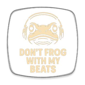 Grenouille avec un casque - Magnet carré - blanc - Devant