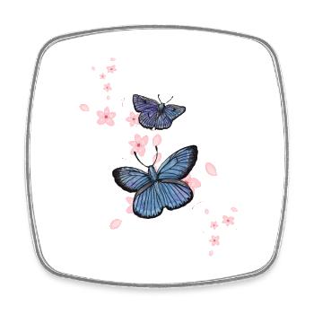 Bleu Papillon - Sonja Ariel von Staden - Magnet carré - blanc - Devant
