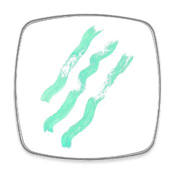 Abstract lines - minimalism - Square fridge magnet - white - Front