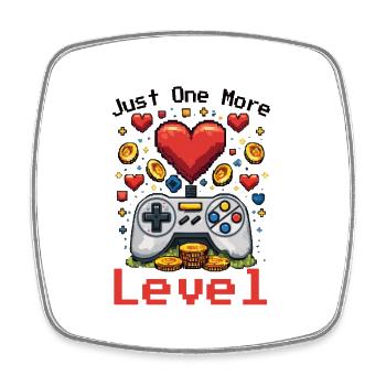 Just One More Level - Retro Gaming - Viereckiger Kühlschrankmagnet - Weiß - Vorne