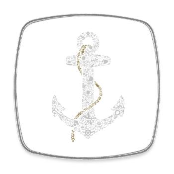 Iconic Nautical Anchor Tee - Square fridge magnet - white - Front