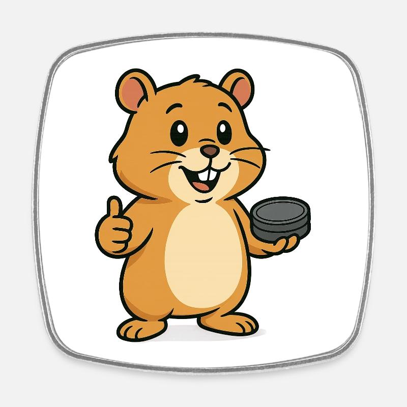 Hamster avec sn*s - Magnet carré - blanc