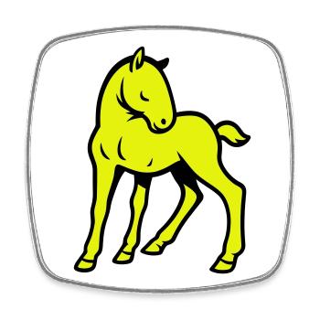 Cute Horse - Viereckiger Kühlschrankmagnet - Weiß - Vorne