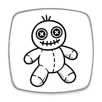 Halloween Voodoo Doll Illustration - Square fridge magnet - white - Front