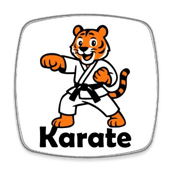 Karaté Tigre - Magnet carré - blanc - Devant
