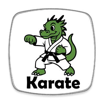 Karate Dragon - Square fridge magnet - white - Front