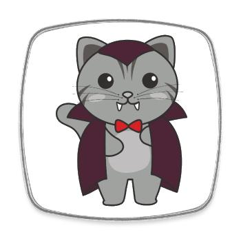 Cat Happy Halloween Cute Vampire Costume - Square fridge magnet - white - Front