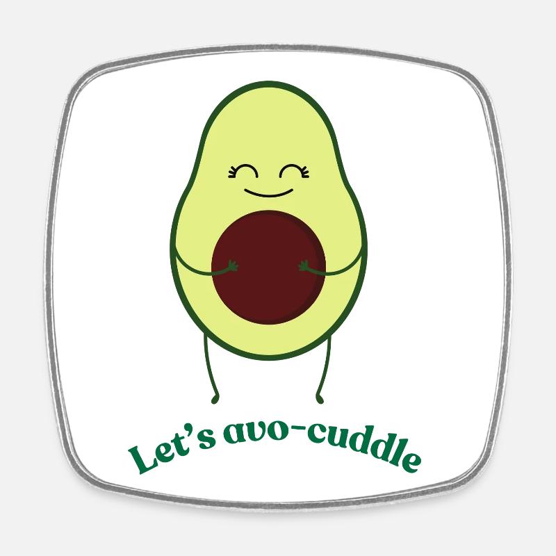 Lets-avo-cuddle - Viereckiger Kühlschrankmagnet - Weiß