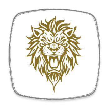Eleganter Löwenkopf Tribal Design - Viereckiger Kühlschrankmagnet - Weiß - Vorne