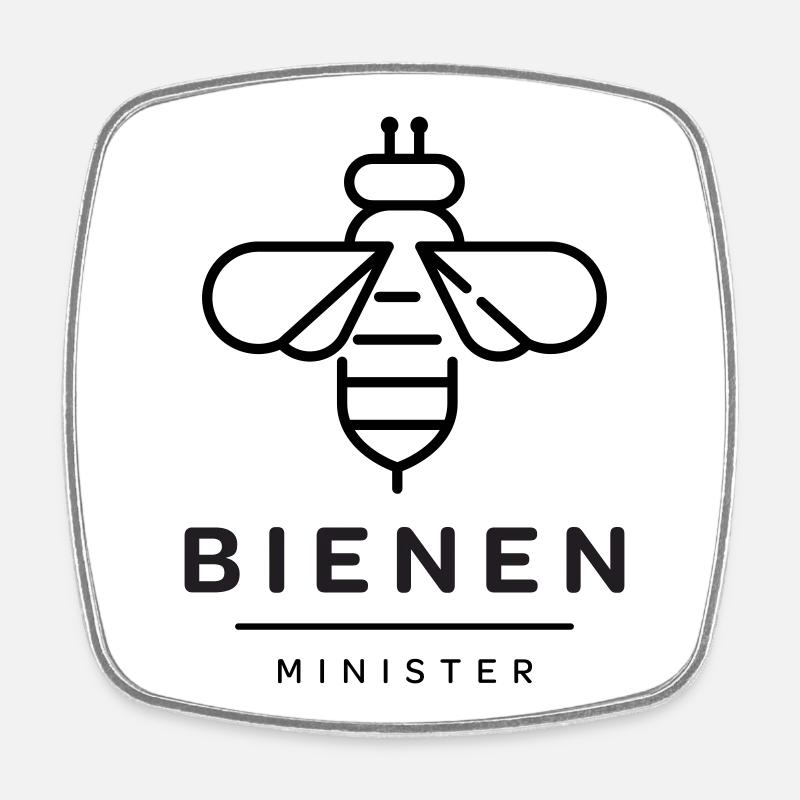 Bienenminister_ZW - Square fridge magnet - white