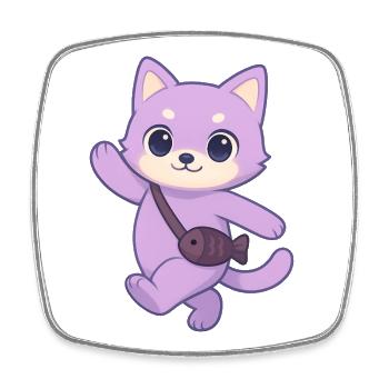 Cute Cat - Square fridge magnet - white - Front
