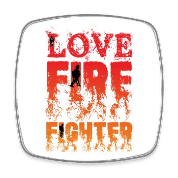Love fights against fire - Square fridge magnet - white - Front