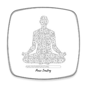 En Route vers la Paix – Méditation Sakura - Magnet carré - blanc - Devant