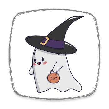Sweet Ghost – Halloween Kawaii 🎃👻 - Square fridge magnet - white - Front