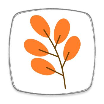Autumnal Leaf Motif on Organic Cotton - Viereckiger Kühlschrankmagnet - Weiß - Vorne