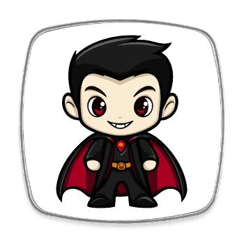 Bande dessinée de vampire - Magnet carré - blanc - Devant